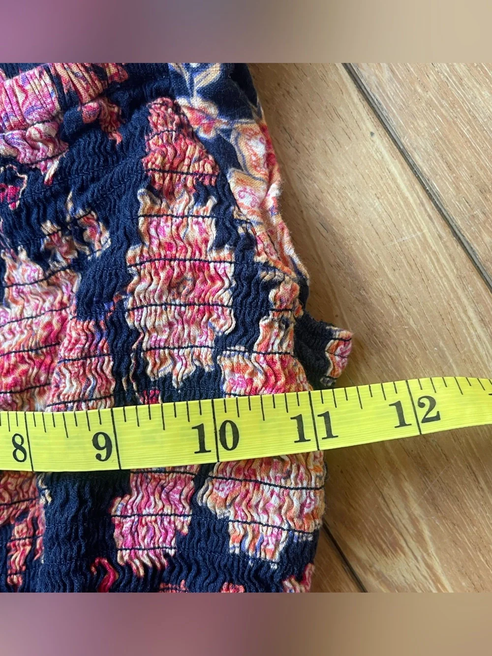 Old Navy Girls Floral Smocked Sundress Size Large 10-12 Navy Pink Tiered Dress